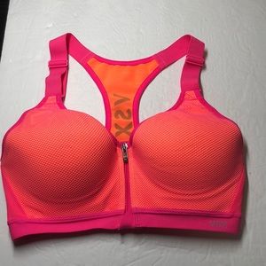 VSX Victoria’s Secret orange & pink sports bra 32C